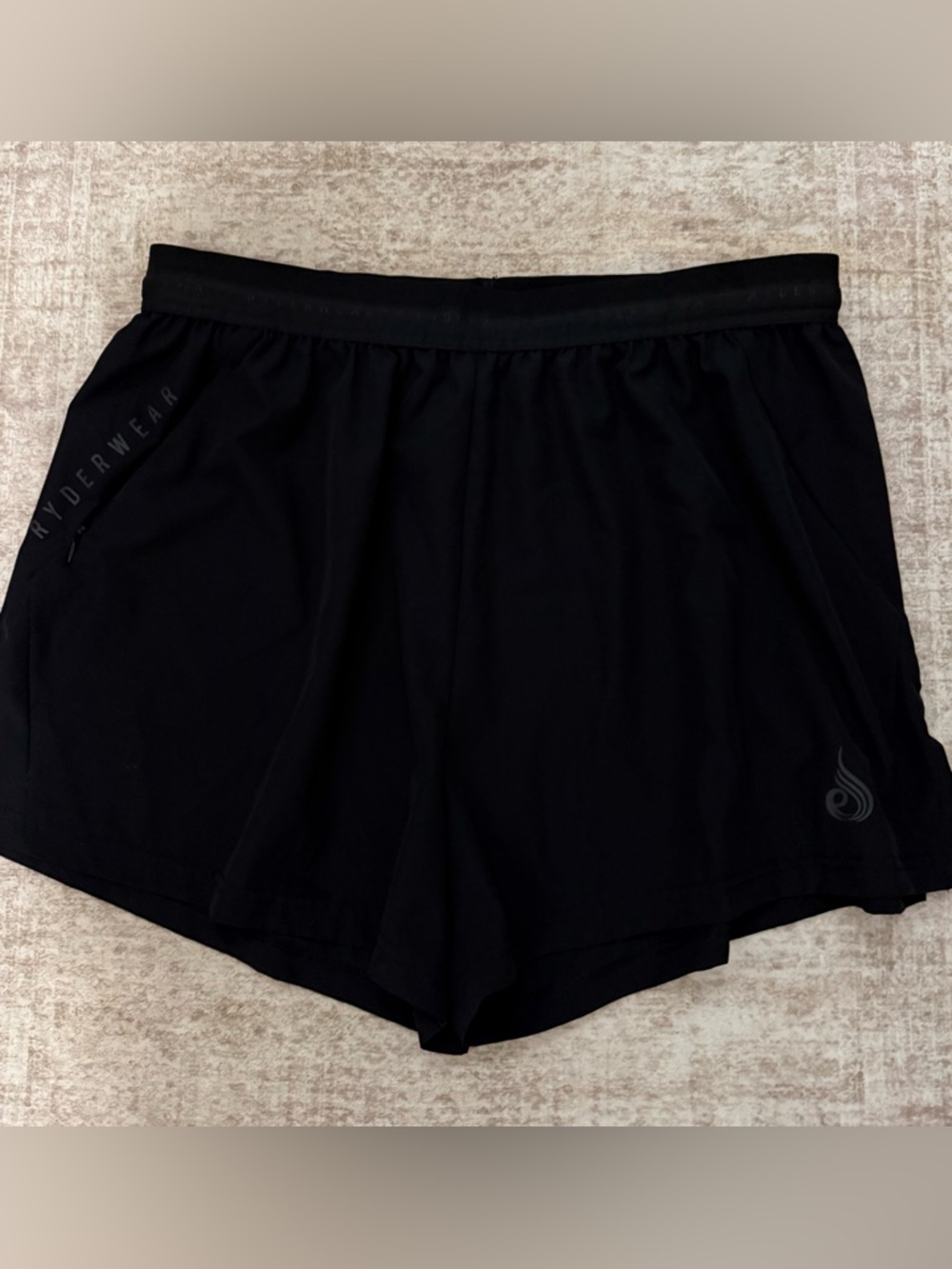 Ryderwear Black Workout Shorts with Subtle Logo